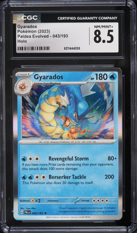 2023 Pokemon Scarlet & Violet Paldea Evolved Holo Gyarados #43 CGC 8.5 NM-MT+