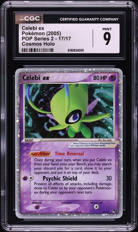 2005 Pokemon POP Series 2 Cosmos Holo Celebi ex #17 CGC 9 MINT