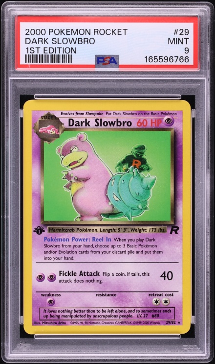 2000 Pokemon Team Rocket 1st Edition Dark Slowbro #29 PSA 9 MINT