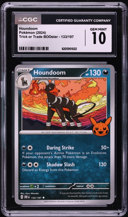 2024 Pokemon Scarlet & Violet Trick Or Trade BOOster Houndoom #133 CGC 10 GEM MINT
