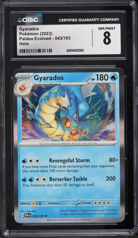 2023 Pokemon Scarlet & Violet Paldea Evolved Holo Gyarados #43 CGC 8 NM-MT