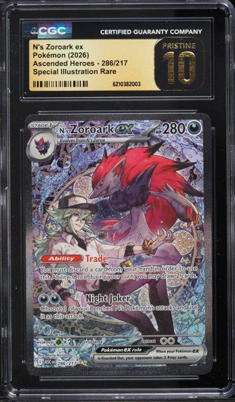 2026 Pokemon Mega Evolution Ascended Heroes SIR N's Zoroark ex #286 CGC 10 PRISTINE