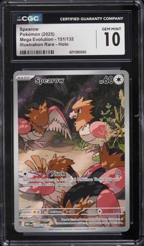 2025 Pokemon Mega Evolution IR Spearow #151 CGC 10 GEM MINT