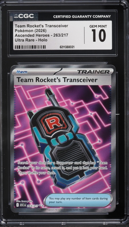 2026 Pokemon Mega Evolution Ascended Heroes Full Art Team Rocket's Transceiver #263 CGC 10 GEM