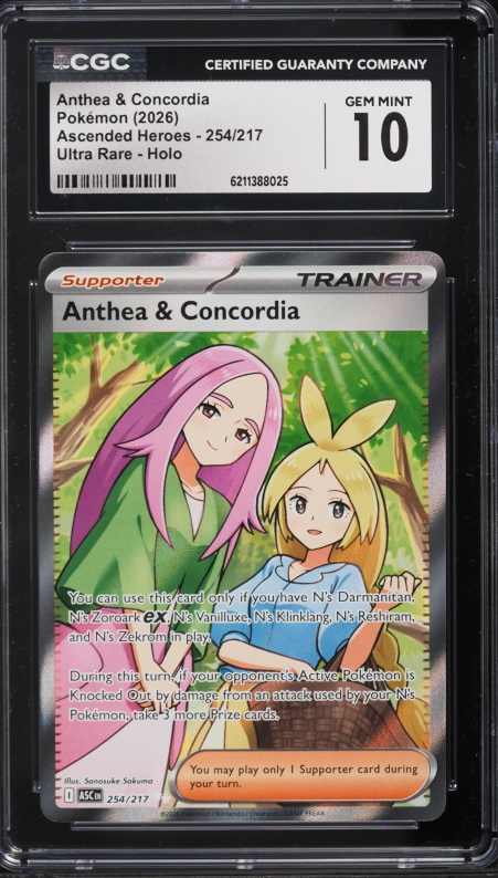 2026 Pokemon Mega Evolution Ascended Heroes Full Art Anthea & Concordia #254 CGC 10 GEM MINT