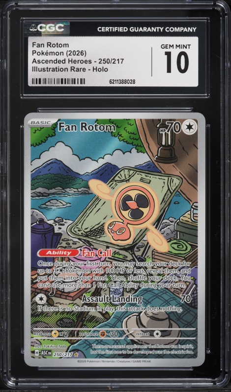 2026 Pokemon Mega Evolution Ascended Heroes IR Fan Rotom #250 CGC 10 GEM MINT
