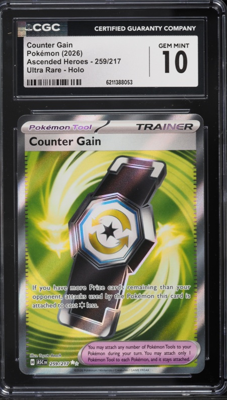 2026 Pokemon Mega Evolution Ascended Heroes Full Art Counter Gain #259 CGC 10 GEM MINT
