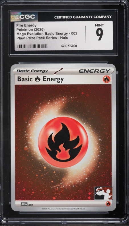 2026 Pokemon Mega Evolution Basic Energy Play Prize Pack Series Holo Fire Energy #2 CGC 9 MINT