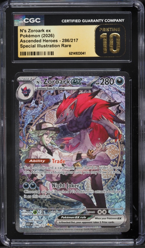 2026 Pokemon Mega Evolution Ascended Heroes SIR N's Zoroark Ex #286 CGC 10 PRISTINE