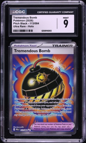 2026 Pokemon Mega Evolution Pitch Black Full Art Tremendous Bomb #113 CGC 9 MINT