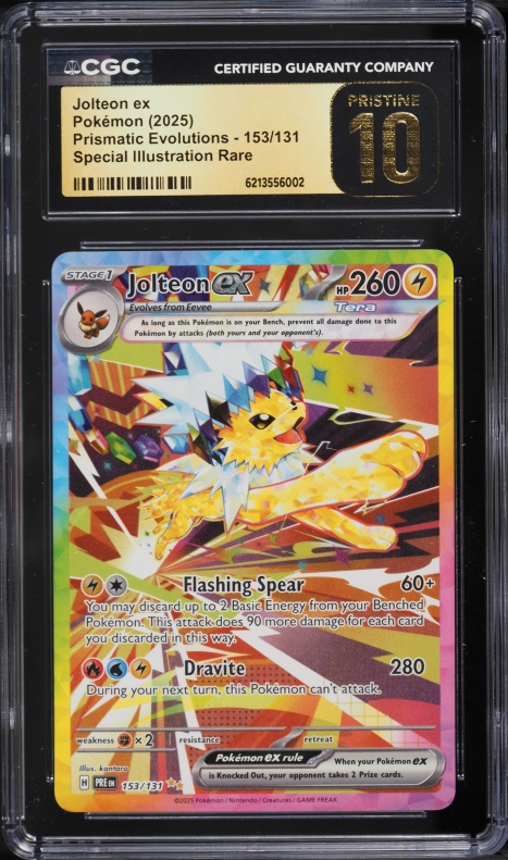 2025 Pokemon Scarlet & Violet Prismatic Evolutions SIR Jolteon Ex #153 CGC 10 PRISTINE