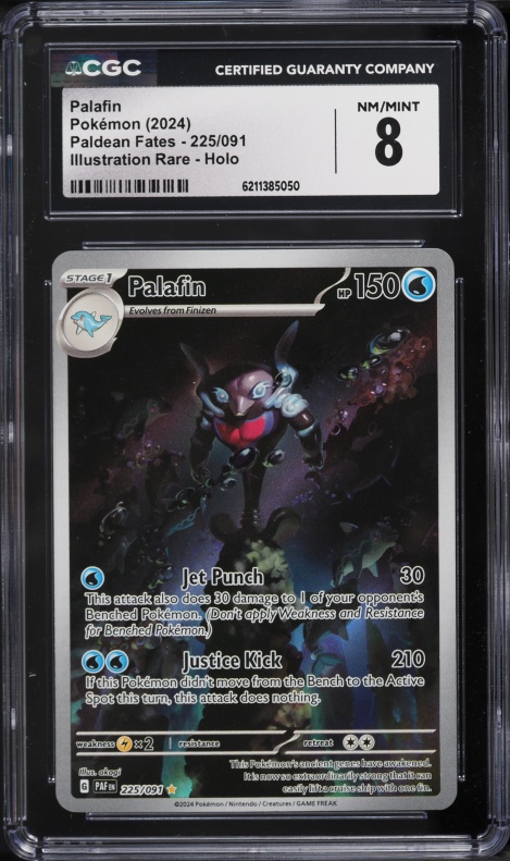2024 Pokemon Scarlet & Violet Paldean Fates IR Palafin #225 CGC 8 NM-MT