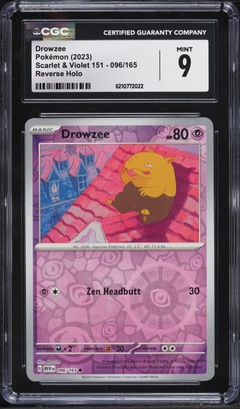 2023 Pokemon Scarlet & Violet 151 Reverse Holo Drowzee #96 CGC 9 MINT
