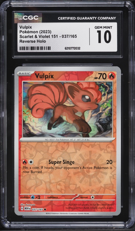 2023 Pokemon Scarlet & Violet 151 Reverse Holo Vulpix #37 CGC 10 GEM MINT