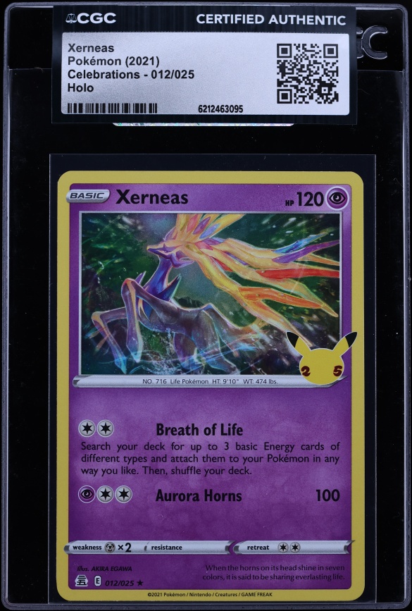 2021 Pokemon Sword & Shield Celebrations Holo Xerneas #12 CGC AUTH