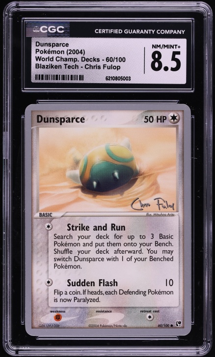2004 Pokemon World Championships Decks Blaziken Tech Chris Fulop Dunsparce #60 CGC 8.5 NM-MT+