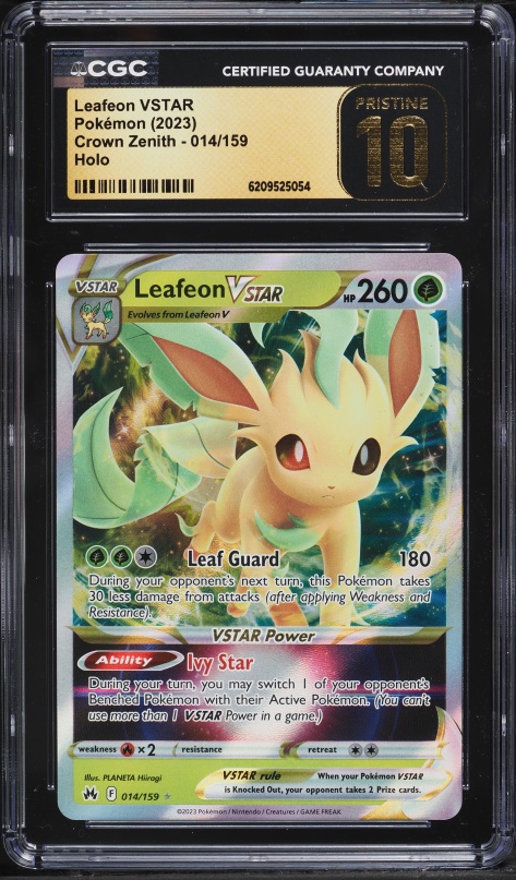 2023 Pokemon Sword & Shield Crown Zenith Holo Leafeon VSTAR #14 CGC 10 PRISTINE