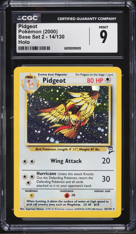 2000 Pokemon Base Set 2 Holo Pidgeot #14 PSA 10 GEM MINT on