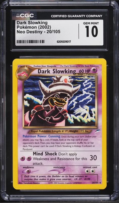 2002 Pokemon Neo Destiny Dark Slowking #20 CGC 10 GEM MINT on
