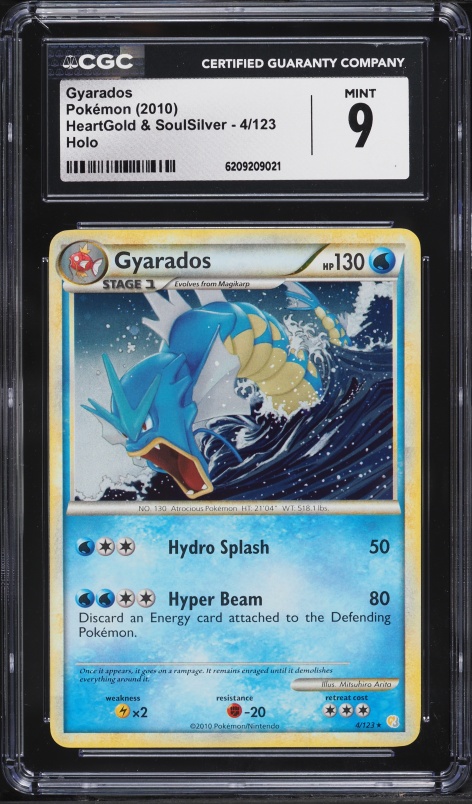 2010 Pokemon HeartGold & SoulSilver Holo Gyarados #4 CGC 9 MINT