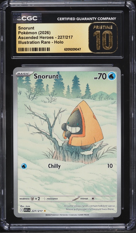 2026 Pokemon Mega Evolution Ascended Heroes IR Snorunt #227 CGC 10 PRISTINE