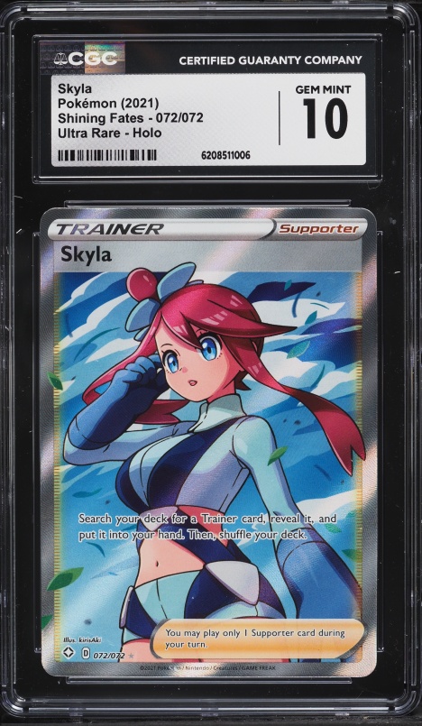 2021 Pokemon Sword & Shield Shining Fates Full Art Skyla #72 CGC 10 GEM MINT