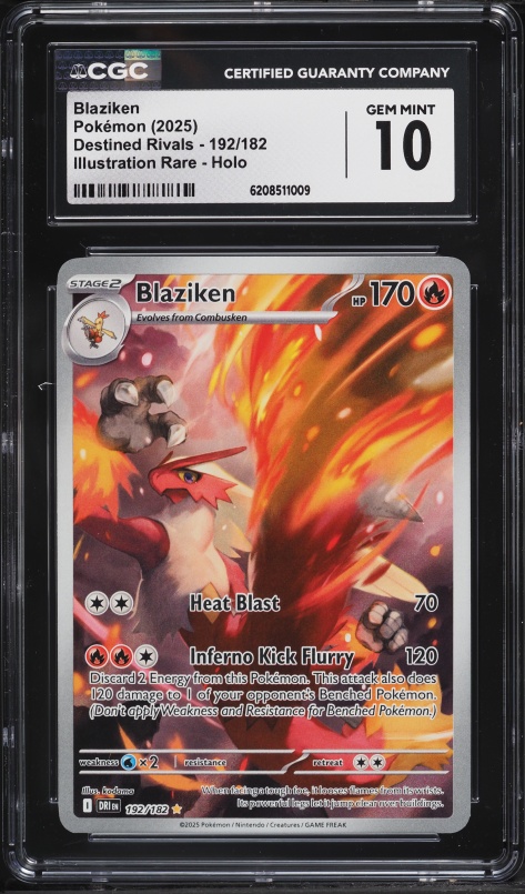2025 Pokemon Scarlet & Violet Destined Rivals IR Blaziken #192 CGC 10 GEM MINT