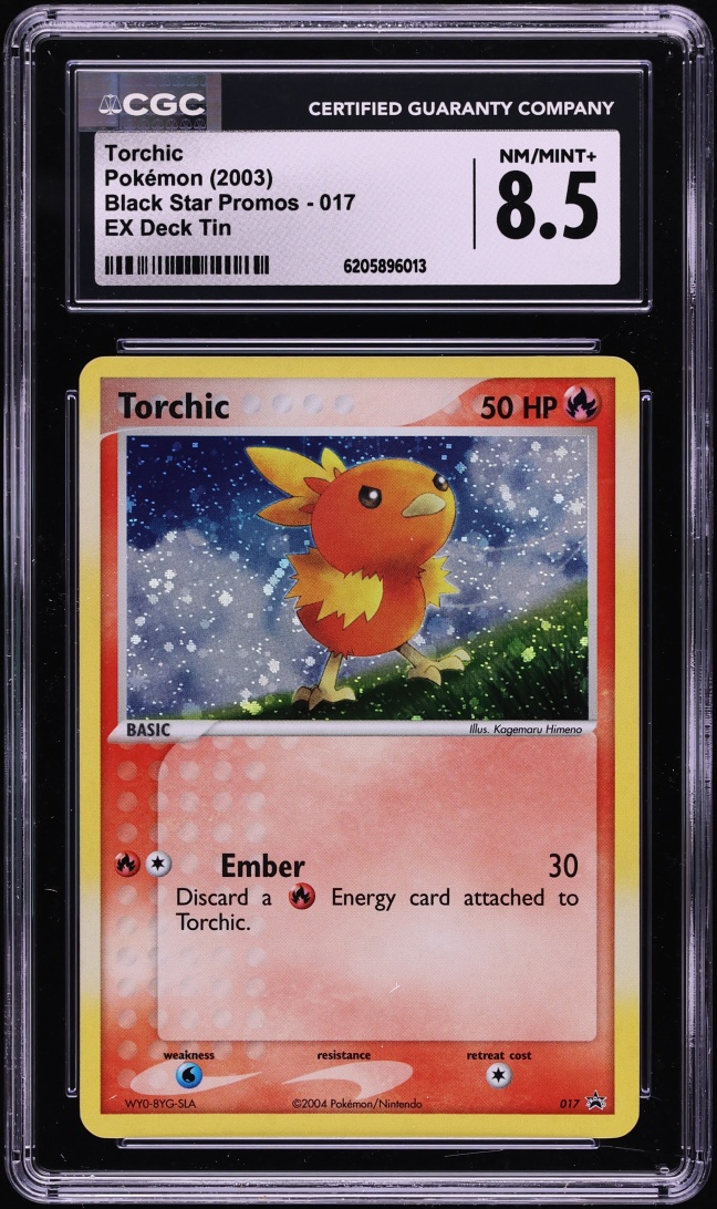 2003 Pokemon Black Star Promo EX Deck Tin Torchic #017 CGC 8.5 NM-MT+