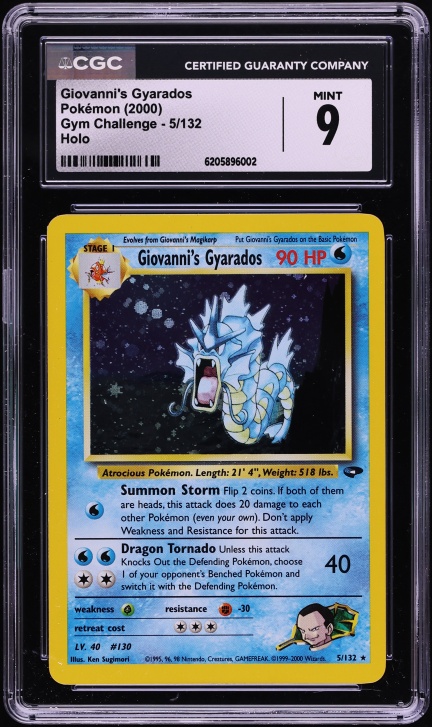 2000 Pokemon Gym Challenge Holo Giovanni's Gyarados #5 CGC 9 MINT