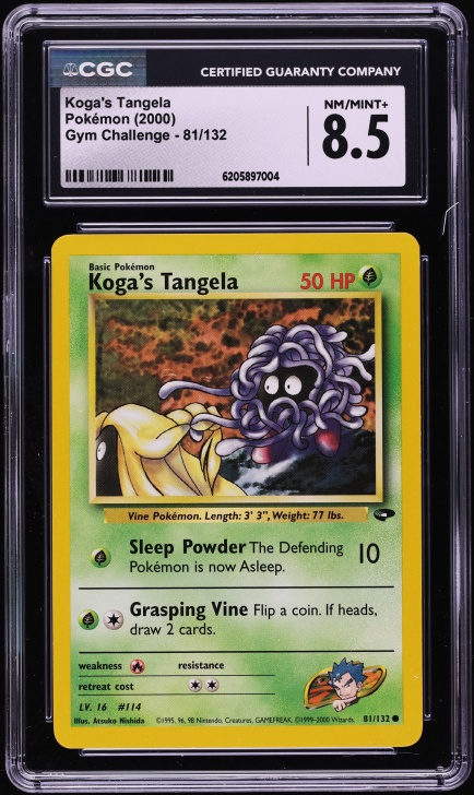2000 Pokemon Gym Challenge Koga's Tangela #81 CGC 8.5 NM-MT+