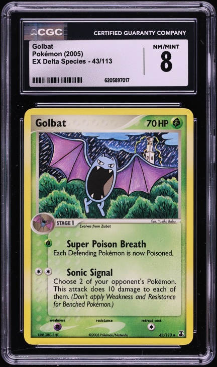 2005 Pokemon Ex Delta Species Golbat #43 CGC 8 NM-MT