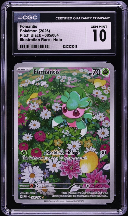 2026 Pokemon Mega Evolution Pitch Black IR Fomantis #85 CGC 10 GEM MINT