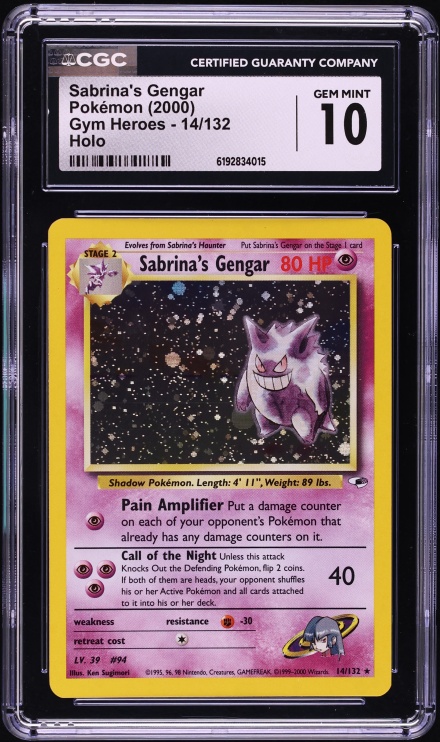 2000 Pokemon Gym Heroes Sabrina's Slowbro #60 CGC 9 MINT on