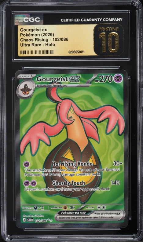 2026 Pokemon Mega Evolution Chaos Rising Full Art Gourgeist Ex #102 CGC 10 PRISTINE