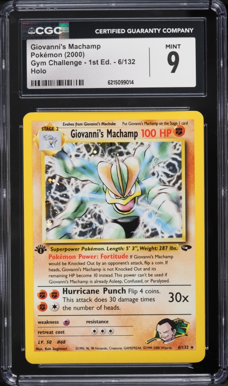 2000 Pokemon Gym Challenge 1st Edition Holo Giovanni's Machamp #6 CGC 9 MINT