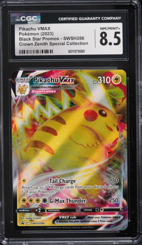 2023 Pokemon SWSH Promo Crown Zenith Special Full Art Pikachu Vmax #SWSH286 CGC 8.5 NM-MT+