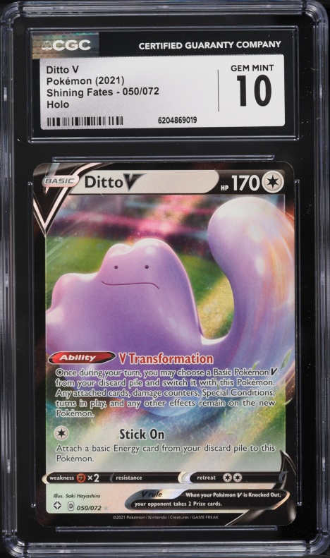 2021 Pokemon Sword & Shield Shining Fates Holo Ditto V #50 CGC 10 GEM MINT