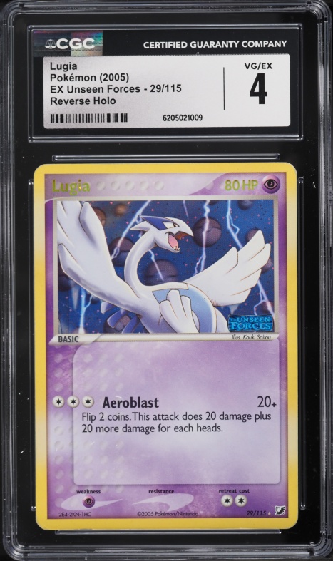 2005 Pokemon EX Unseen Forces Reverse Holo Lugia #29 CGC 4 VGEX