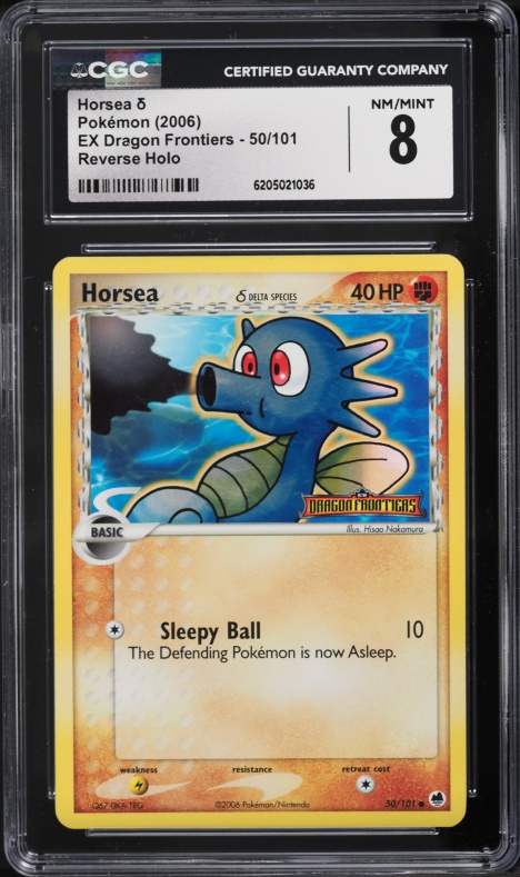 2006 Pokemon EX Dragon Frontiers Reverse Holo Horsea #50 CGC 8 NM-MT