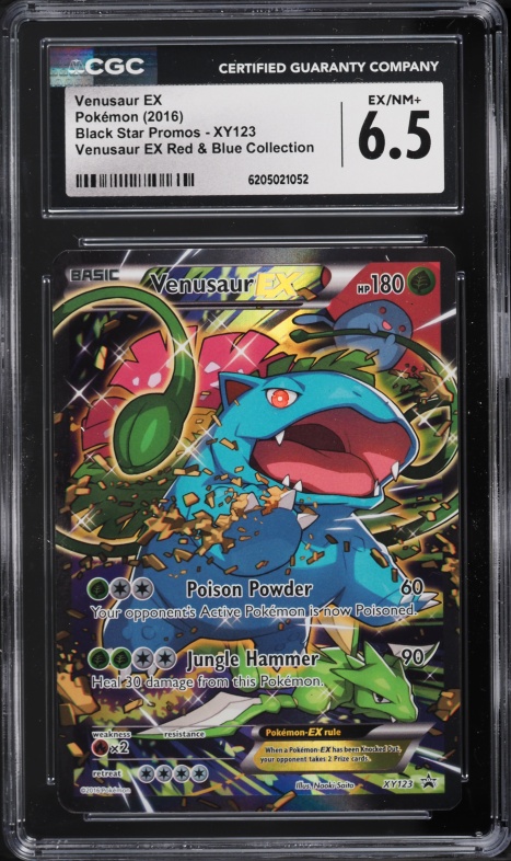 2016 Pokemon XY Promo Red & Blue Collection Full Art Venusaur EX #XY123 CGC 6.5 EXMT+