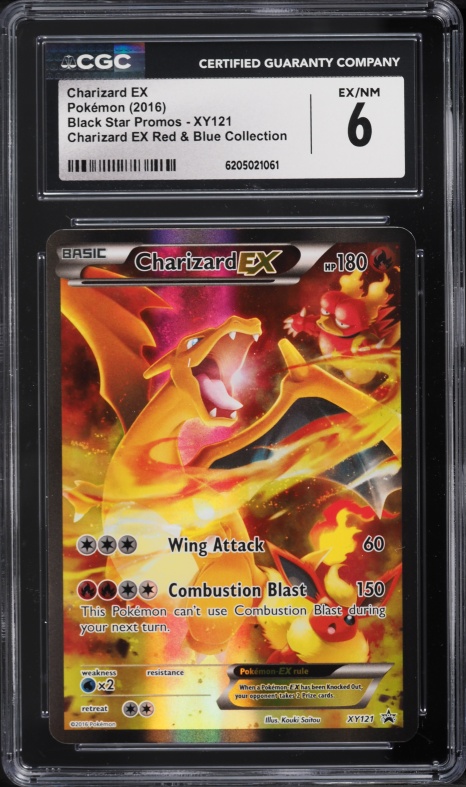2016 Pokemon XY Promo Red & Blue Collection Full Art Charizard EX #XY121 CGC 6 EXMT