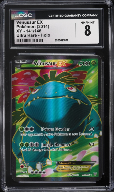 2014 Pokemon XY Full Art Venusaur EX #141 CGC 8 NM-MT
