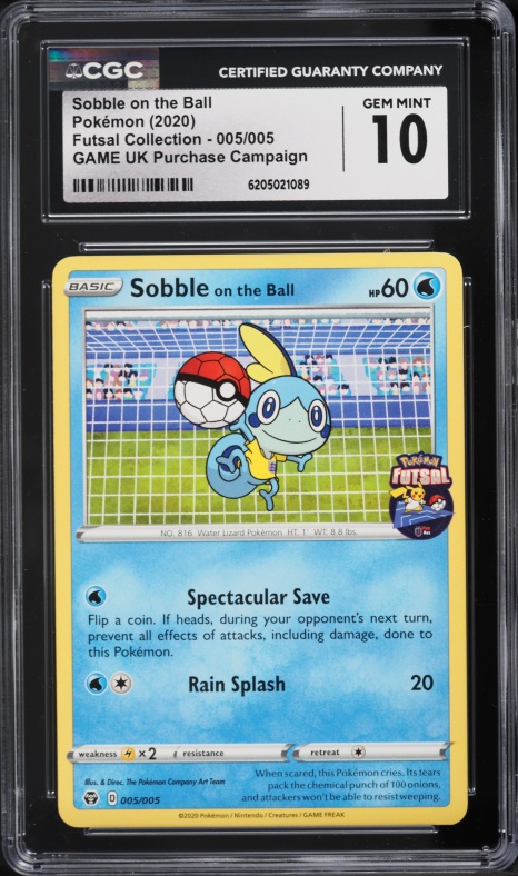 2020 Pokemon Sword & Shield Futsal UK Campaign Sobble On The Ball #5 CGC 10 GEM MINT