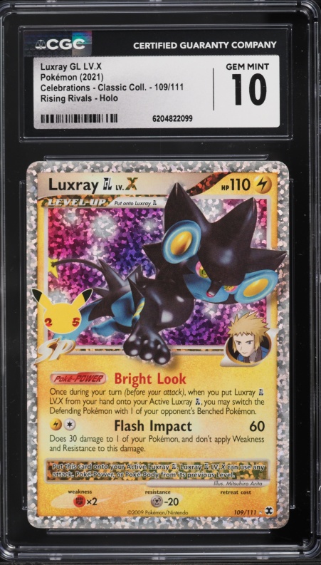 2021 Pokemon SWSH Celebrations Classic Collection Holo Luxray GL LV.X #109 CGC 10 GEM MINT