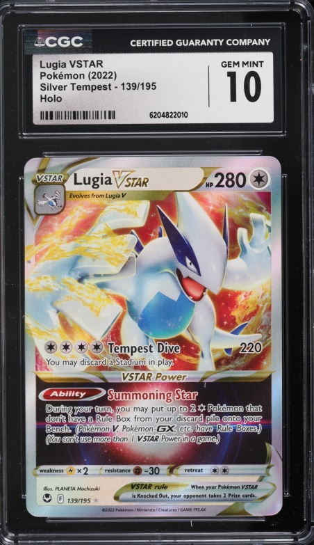 2022 Pokemon Sword & Shield Silver Tempest Holo Lugia Vstar #139 CGC 10 GEM MINT