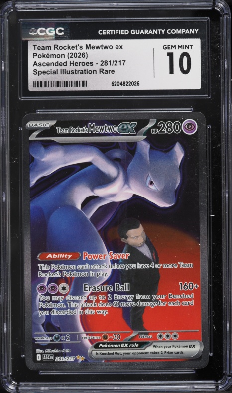 2026 Pokemon Mega Evolution Ascended Heroes SIR Team Rocket's Mewtwo Ex #281 CGC 10 GEM MINT