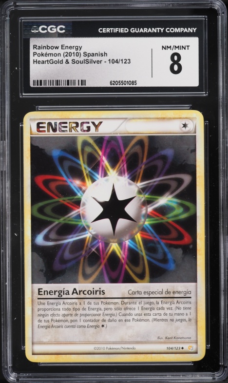2010 Pokemon Heartgold & Soulsilver Rainbow Energy #104 CGC 8 NM-MT
