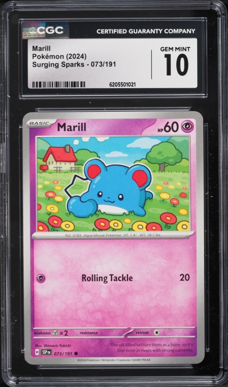 2024 Pokemon Scarlet & Violet Surging Sparks Marill #73 CGC 10 GEM MINT