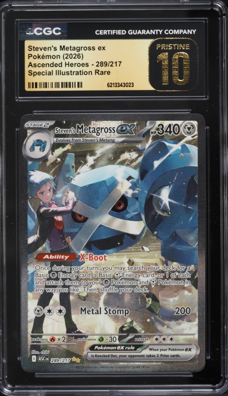 2026 Pokemon Mega Evolution Ascended Heroes SIR Steven's Metagross Ex #289 CGC 10 PRISTINE