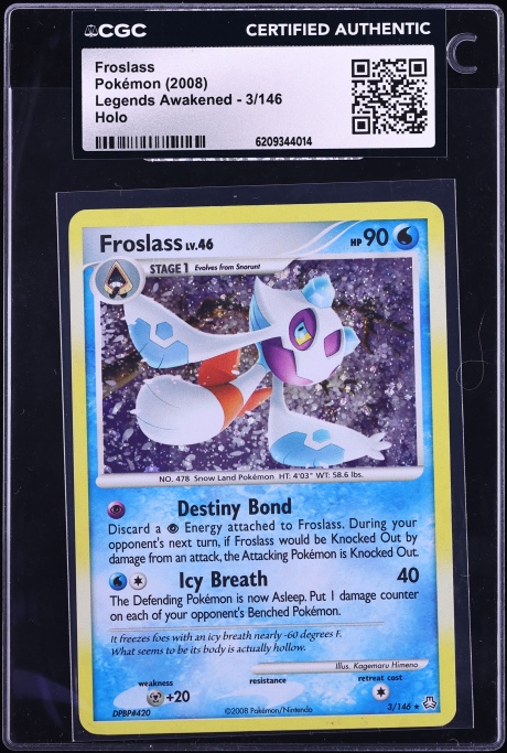 2008 Pokemon Diamond & Pearl Legends Awakened Holo Froslass #3 CGC AUTH